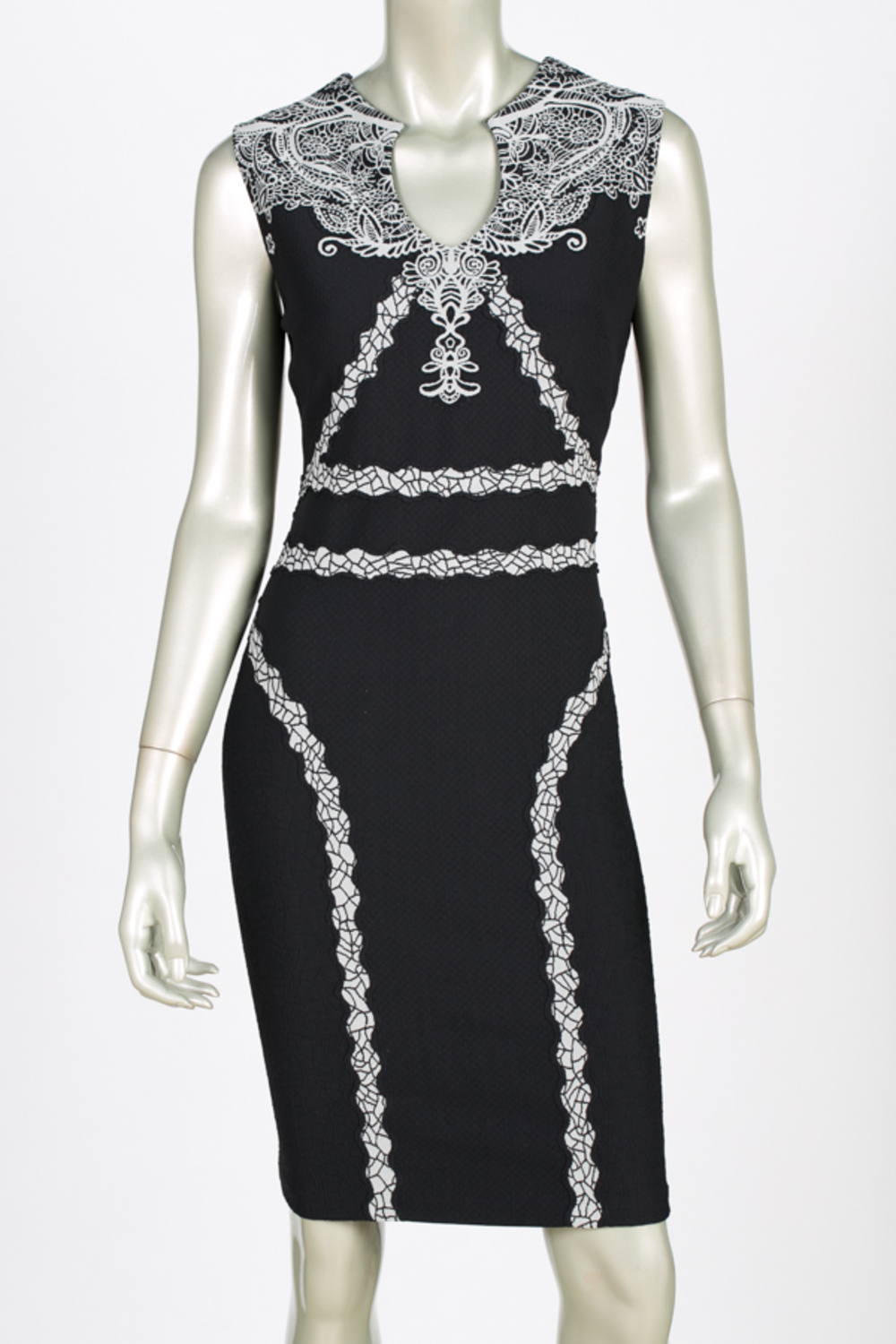 Joseph Ribkoff dress style 144896. Black/ivory