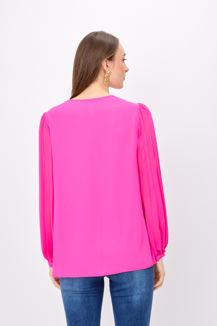 Pleated Sleeve Blouse Style 241173. Ultra Pink. 2