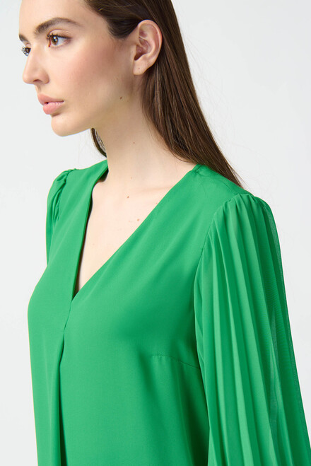 Pleated Sleeve Blouse Style 241173. Island Green. 2