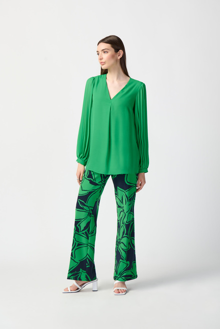 Pleated Sleeve Blouse Style 241173. Island Green. 4