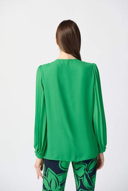 Pleated Sleeve Blouse Style 241173. Island Green. 3