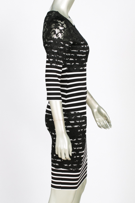 Joseph Ribkoff robe style 144908. Noir/blanc. 2