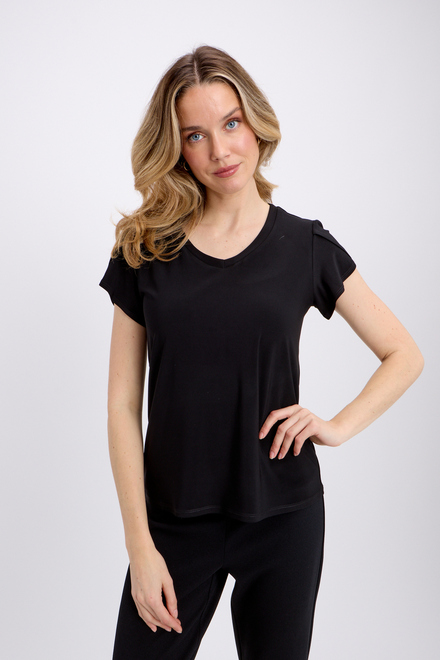 Tulip Sleeve T-Shirt Style 241179. Black