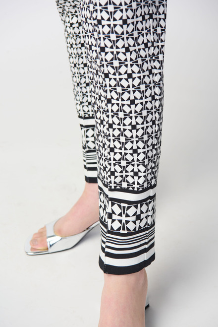 Geometric Pattern Pants Style 241186. Vanilla/black. 2