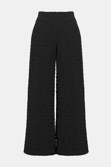 Pantalon large, carreaux textur&eacute;s Mod&egrave;le 241187. Noir. 5