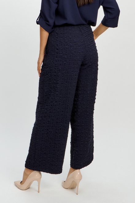 Textured &amp; Checkered Wide Leg Pants Style 241187. Midnight Blue. 3
