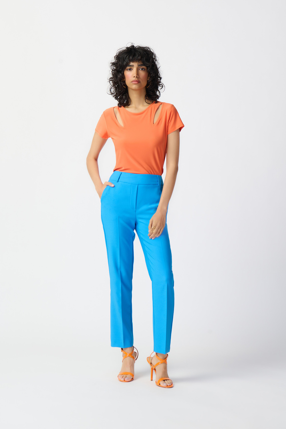 Stretch Slim-Fit Pants Style 241188. French Blue