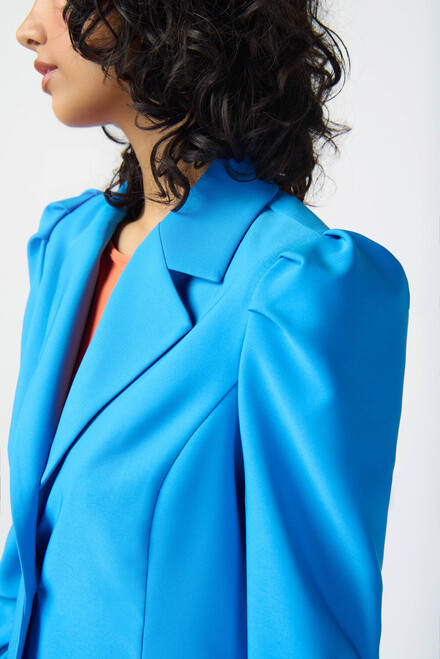 Pleated Shoulder Slim-Fit Blazer Style 241190. French Blue. 3