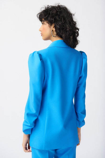 Pleated Shoulder Slim-Fit Blazer Style 241190. French Blue. 4