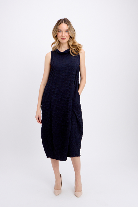 Textured &amp; Checkered Tank Dress Style 241204. Midnight Blue. 6