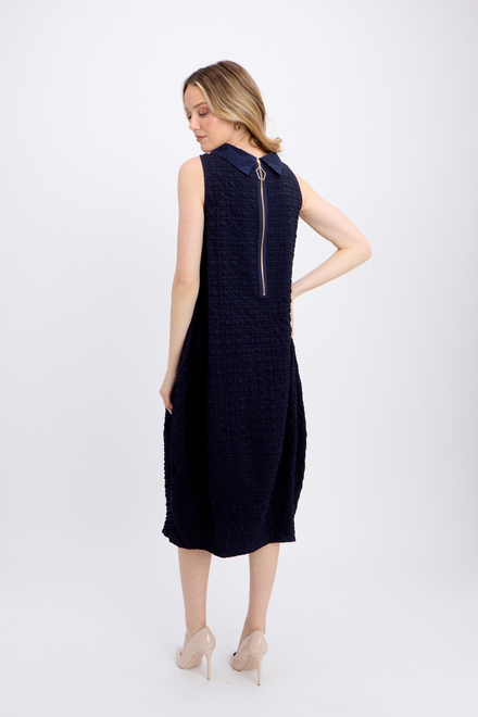 Textured &amp; Checkered Tank Dress Style 241204. Midnight Blue. 4