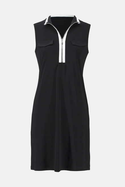 Two-Tone Zip Front Dress Style 241208. Black/vanilla. 6