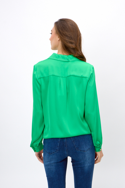 Tie-Detail Button Sleeve Blouse Style 241214. Island Green. 2
