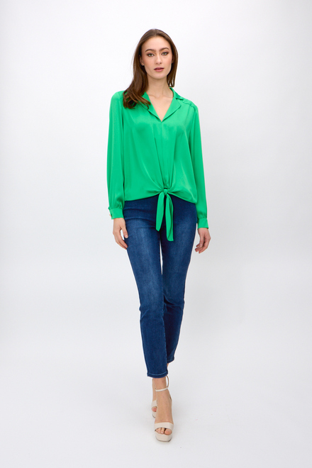 Tie-Detail Button Sleeve Blouse Style 241214. Island Green. 5