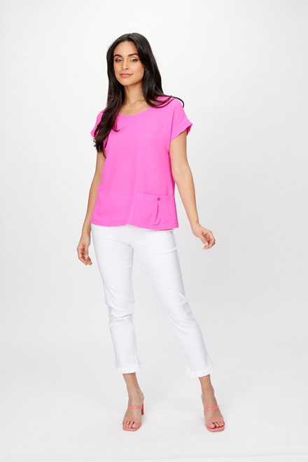 T-shirt, fins carreaux textur&eacute;s mod&egrave;le 241217. Ultra Pink. 4