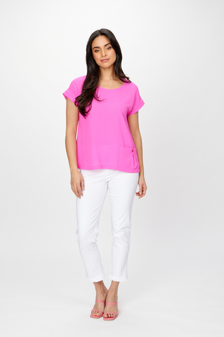 T-shirt, fins carreaux textur&eacute;s mod&egrave;le 241217. Ultra Pink. 5