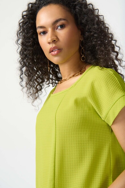 Textured &amp; Checkered Top Style 241217. Key Lime. 4