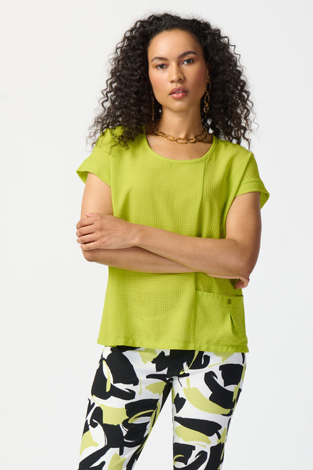 Textured &amp; Checkered Top Style 241217. Key Lime. 3