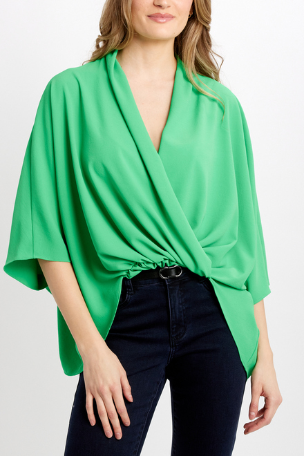 Oversized Wrap Front Blouse Style 241218. Island Green. 5