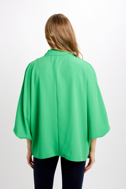 Oversized Wrap Front Blouse Style 241218. Island Green. 2