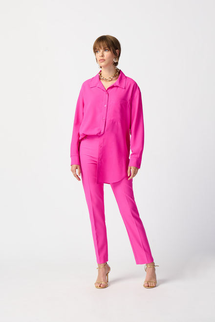Pantalon 7/8 &agrave; plis mod&egrave;le 241231. Ultra Pink. 2