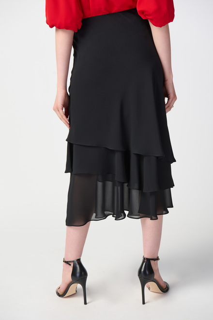 Tiered Midi Skirt Style 241232. Black. 2