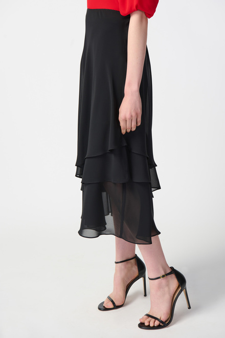 Tiered Midi Skirt Style 241232. Black. 3