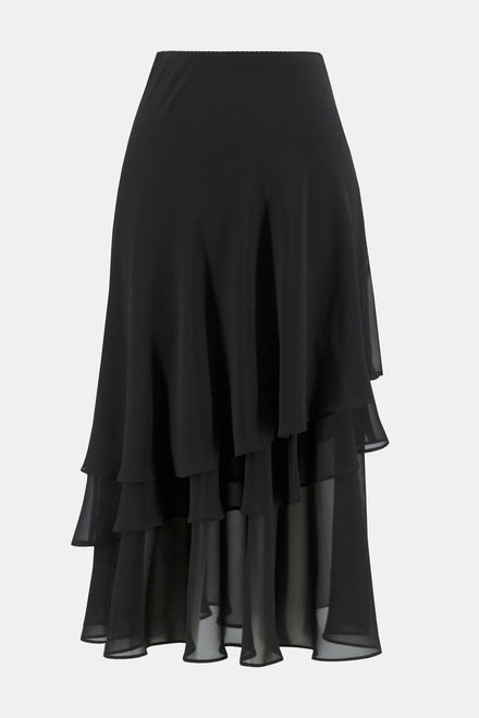 Tiered Midi Skirt Style 241232. Black. 5