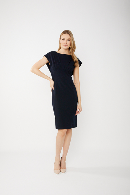 Pleated Front Dress Style 241233. Midnight Blue