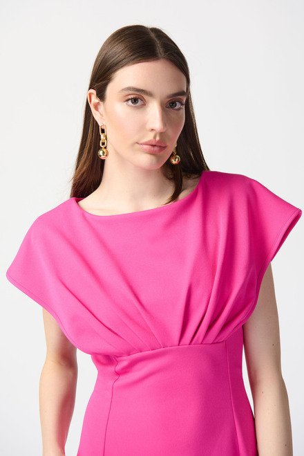 Pleated Front Dress Style 241233. Ultra Pink. 3
