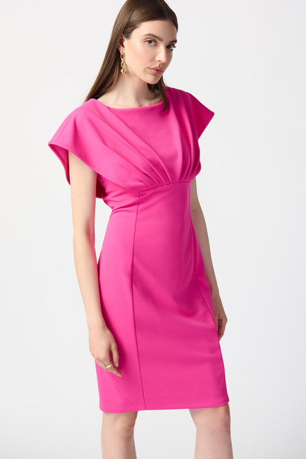 Pleated Front Dress Style 241233. Ultra Pink. 4