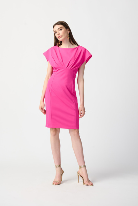 Pleated Front Dress Style 241233. Ultra pink