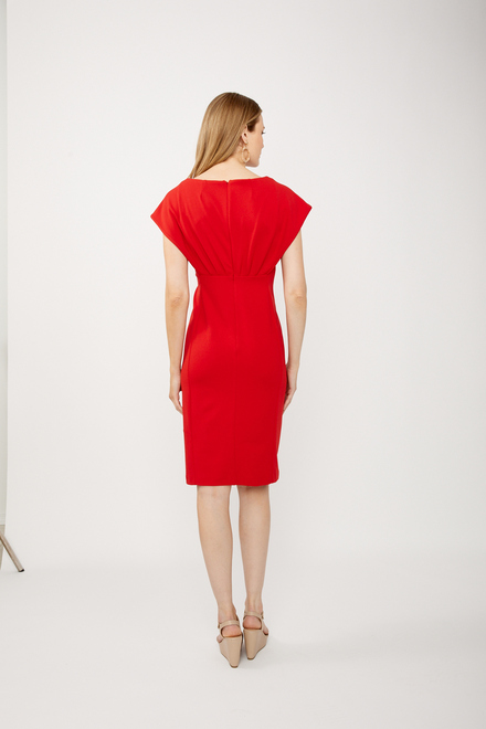 Pleated Front Dress Style 241233. Radiant Red. 5