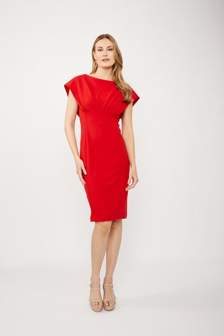 Pleated Front Dress Style 241233. Radiant Red. 6
