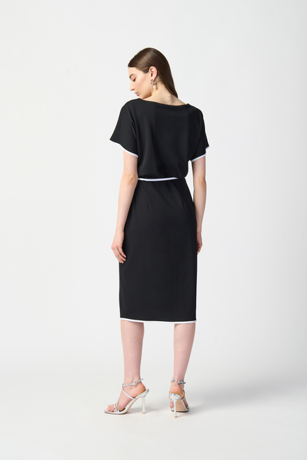Two-Tone Slit Dress Style 241234. Black/off White. 4