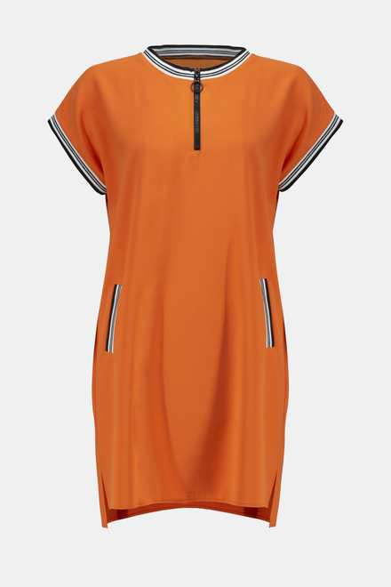 Striped Trim Dress Style 241235. Mandarin. 5