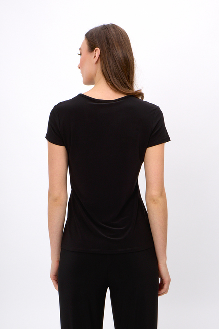 Split Shoulder T-Shirt Style 241245. Black. 2