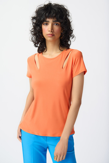Split Shoulder T-Shirt Style 241245. Mandarin