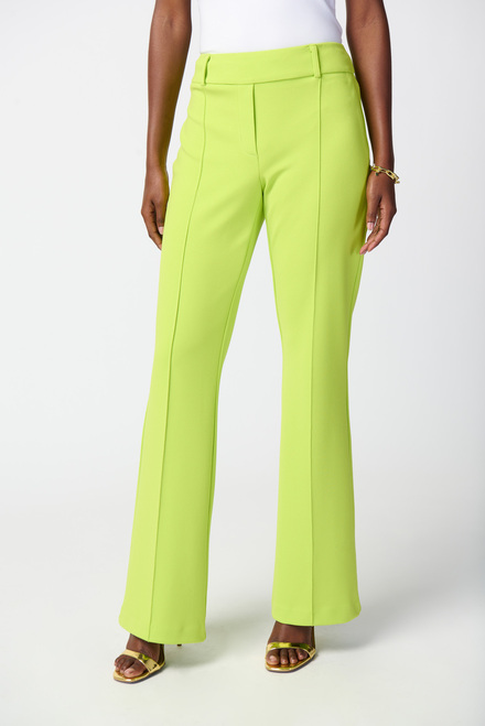 Pantalon &eacute;vas&eacute;, coutures verticales Mod&egrave;le 241248. Key Lime. 2