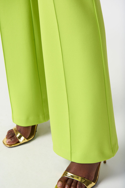 Pantalon &eacute;vas&eacute;, coutures verticales Mod&egrave;le 241248. Key Lime. 4