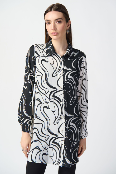 Abstract Print Long Sleeve Blouse Style 241250