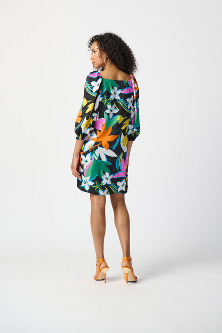 Multi-Coloured Floral Print Dress Style 241251. Black/multi. 4