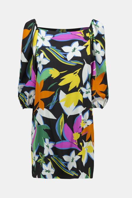Multi-Coloured Floral Print Dress Style 241251. Black/multi. 7