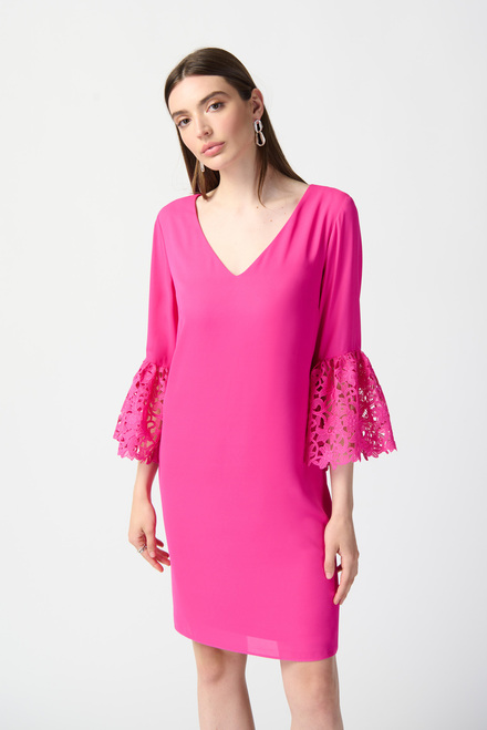 Ruffle &amp; Lace Dress Style 241252. Ultra Pink. 2