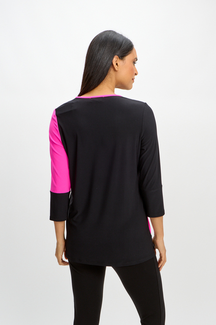 Two-Tone Colour-Blocked Top Style 241256. Black/ultra Pink. 2