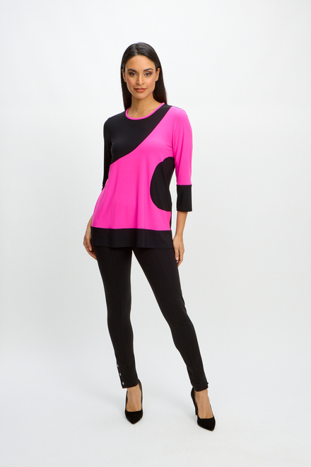 Two-Tone Colour-Blocked Top Style 241256. Black/ultra Pink. 4