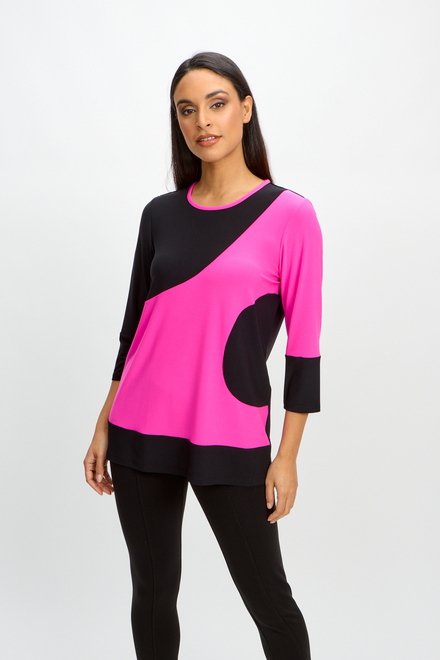 Two-Tone Colour-Blocked Top Style 241256. Black/ultra Pink. 5