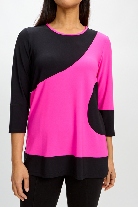 Two-Tone Colour-Blocked Top Style 241256. Black/ultra Pink. 3