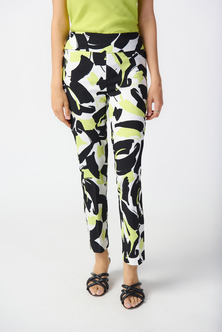 Abstract Motif Cropped Pants Style 241266. Vanilla/multi. 6