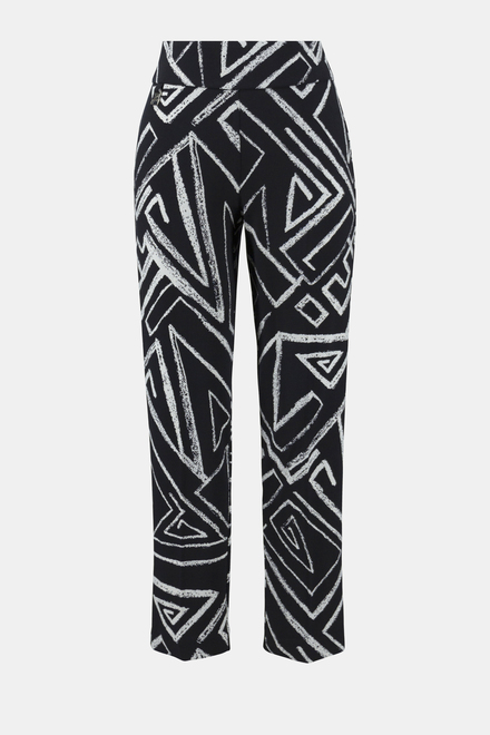 Abstract Print Cropped Pants Style 241271. Midnight Blue/vanilla. 6